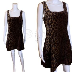 NWT Vintage Velvet Jeffery Halper Leopard Dress